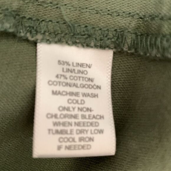 LOFT Marisa Linen Blend Forest Green Women’s Pants Size 6 - Picture 9 of 9